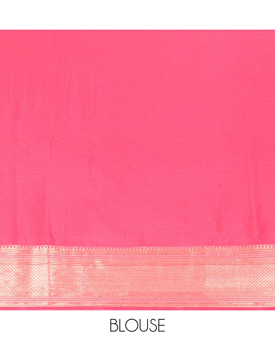 Maroon all-over striped, paisely mysore silk saree with contrast intricate zari design border