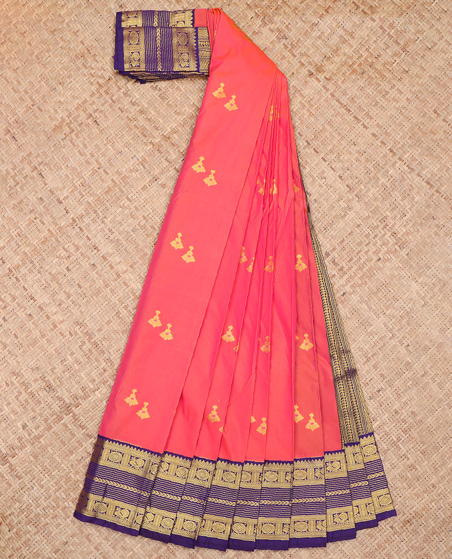 Pink Jhumkha Buttas Budget Silk Saree