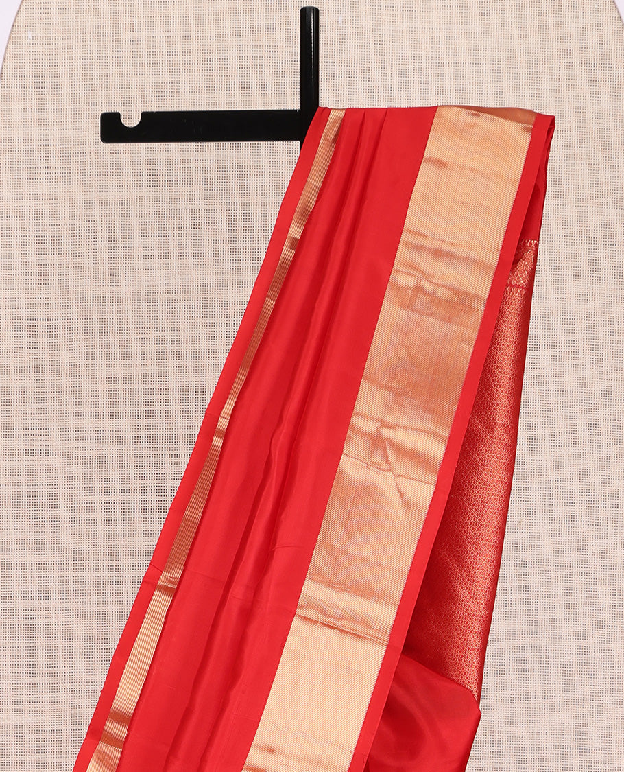 Red Plain Kanchipuram Silk Saree