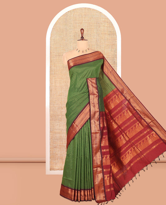 Green Kalyani Cotton Saree