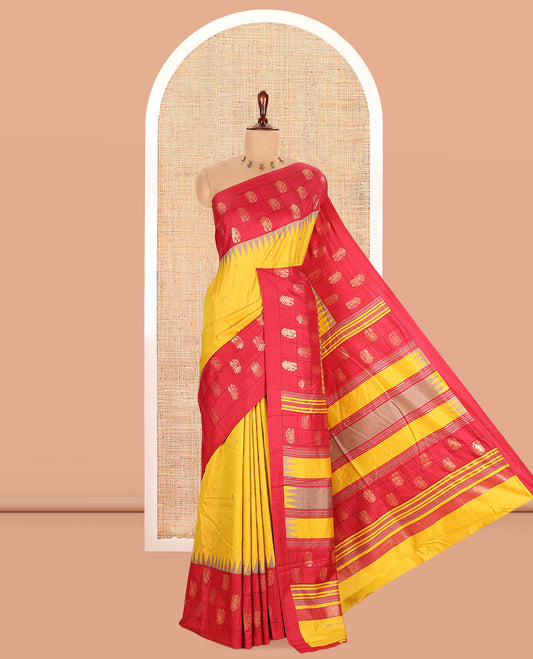 Mustard Dola Tussar Saree