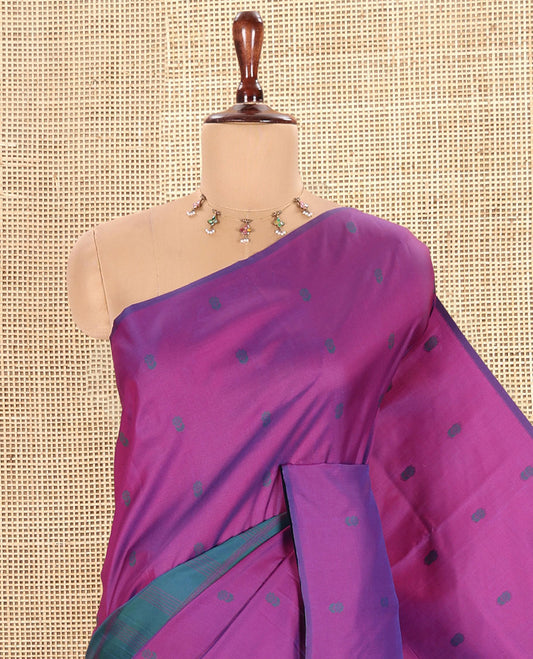 Borderless Peacock Green Elite Soft Silk Saree