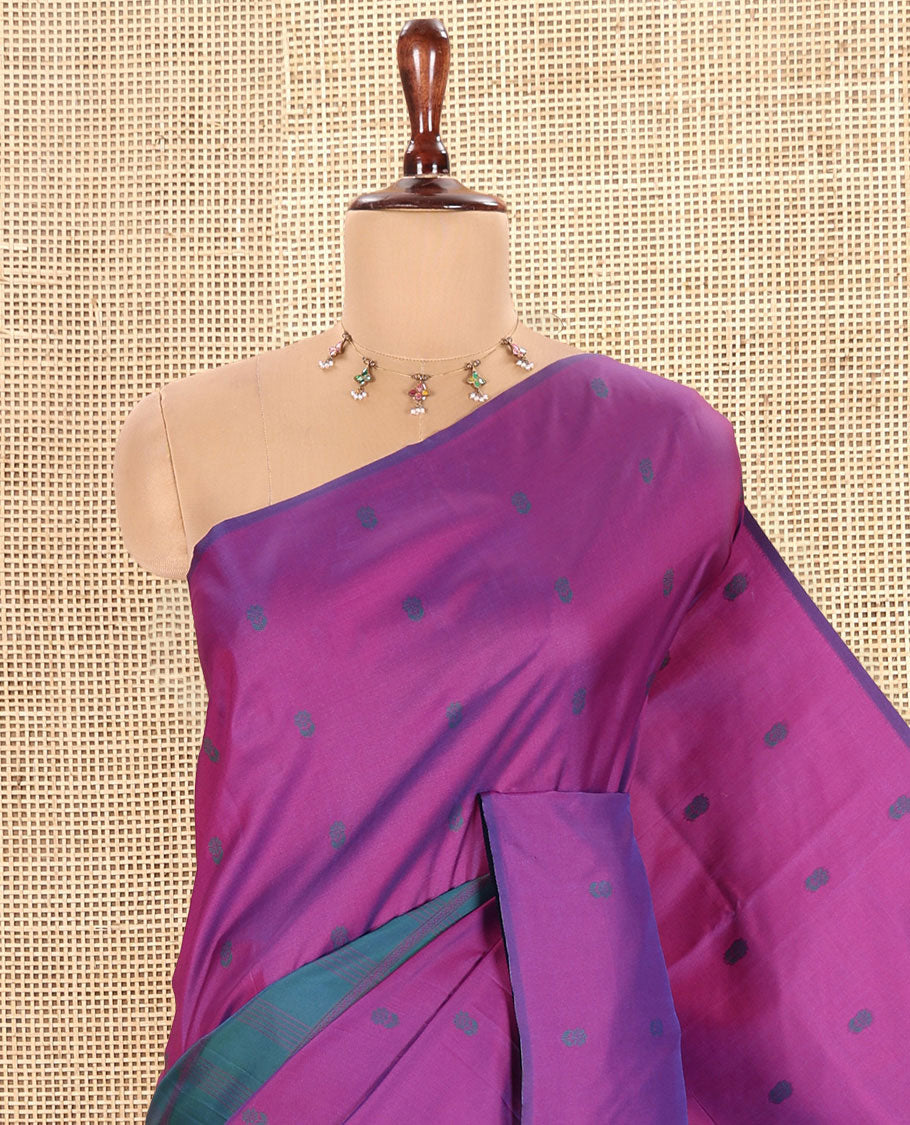 Borderless Peacock Green Elite Soft Silk Saree