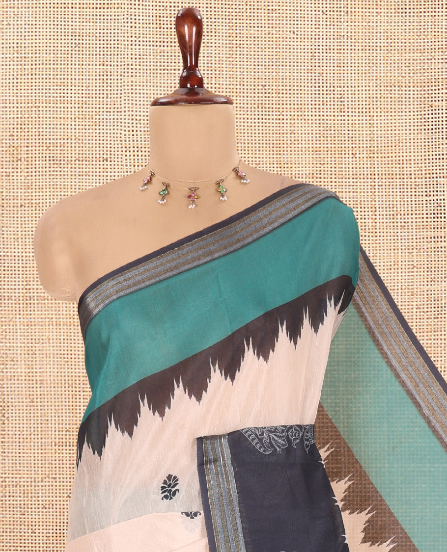 Chikku-Peacock Chanderi Cotton Saree