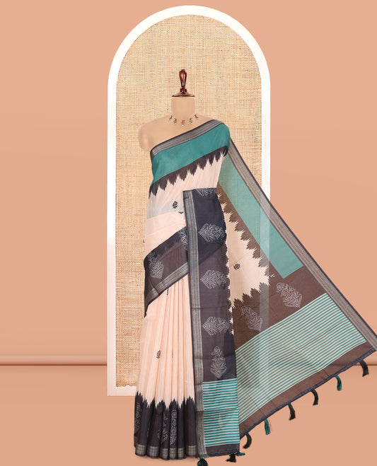 Chikku-Peacock Chanderi Cotton Saree