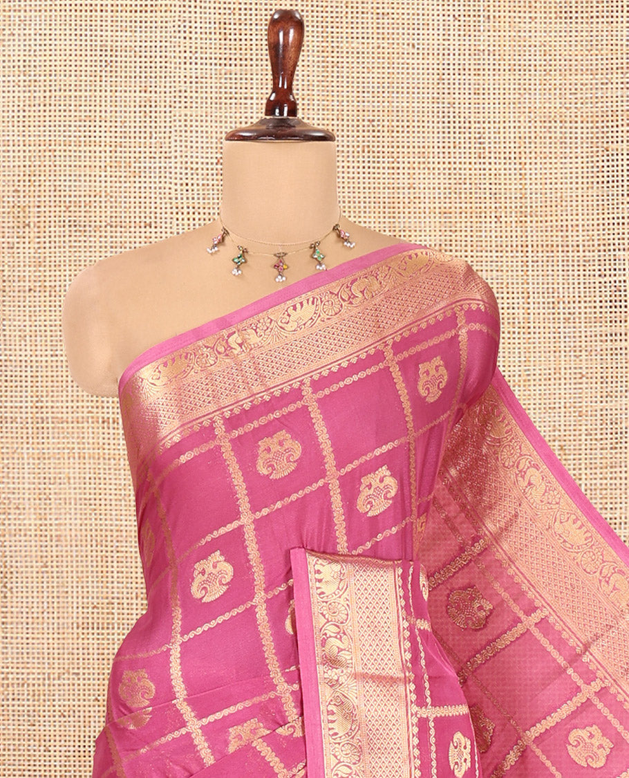 Onion Pink Fancy Mysore Silk Saree
