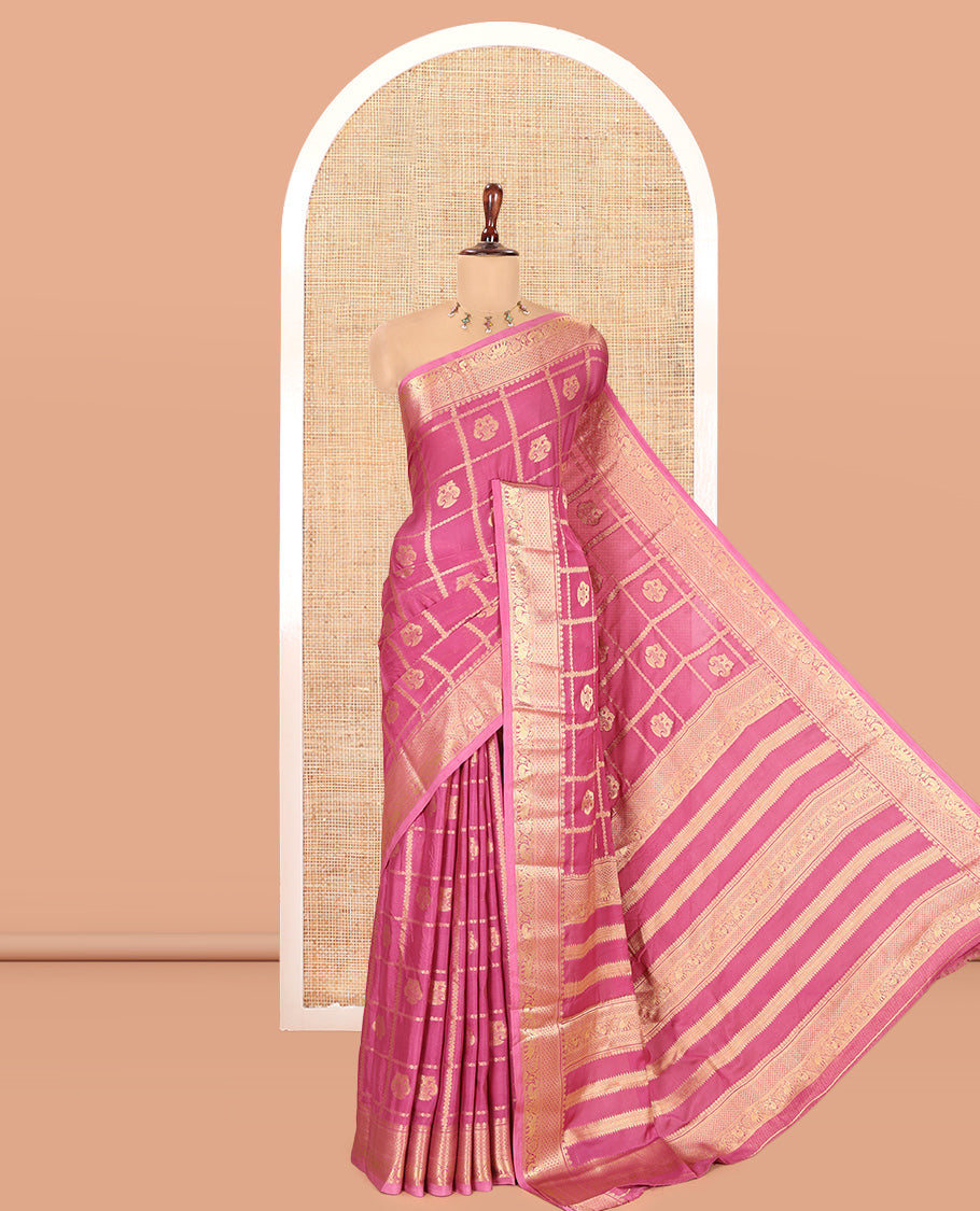 Onion Pink Fancy Mysore Silk Saree