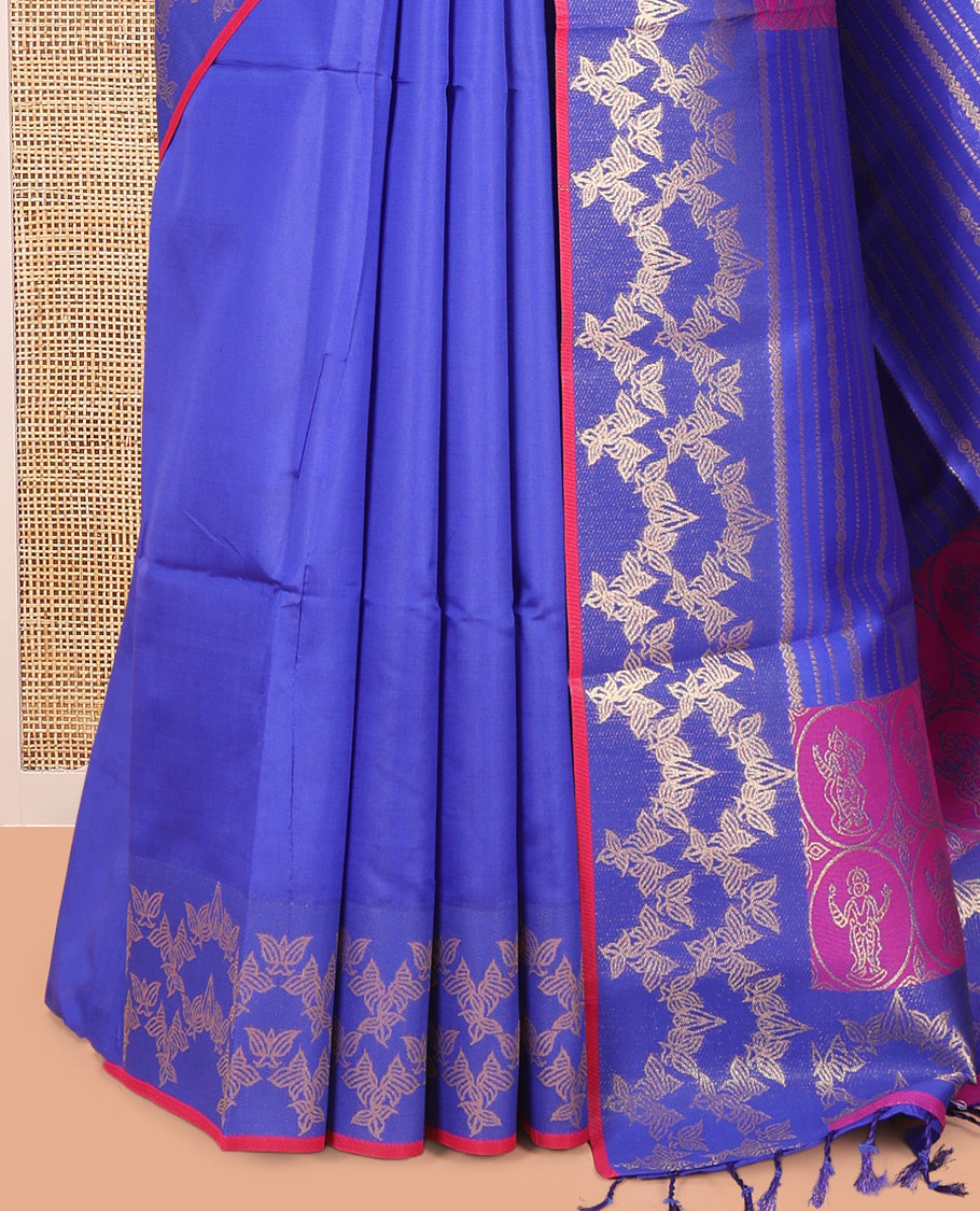 M.s Blue Semi-Soft Silk Saree