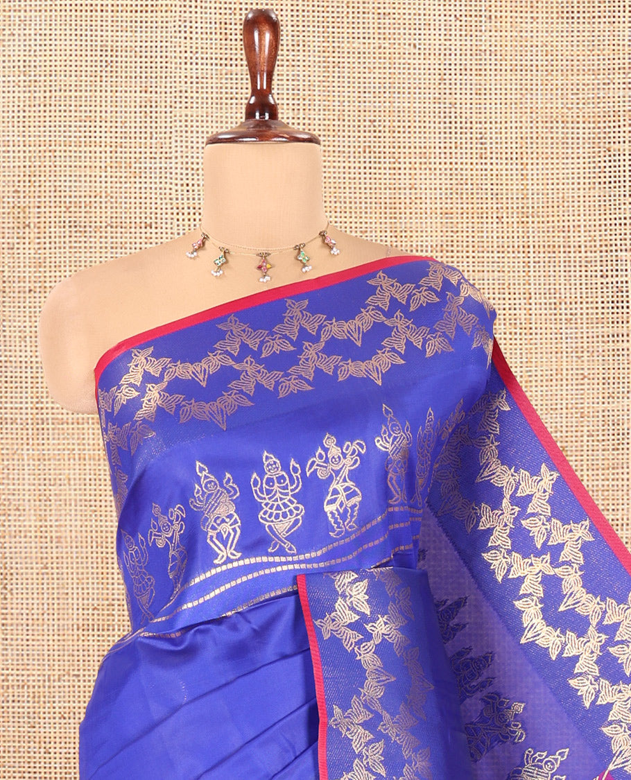 M.s Blue Semi-Soft Silk Saree