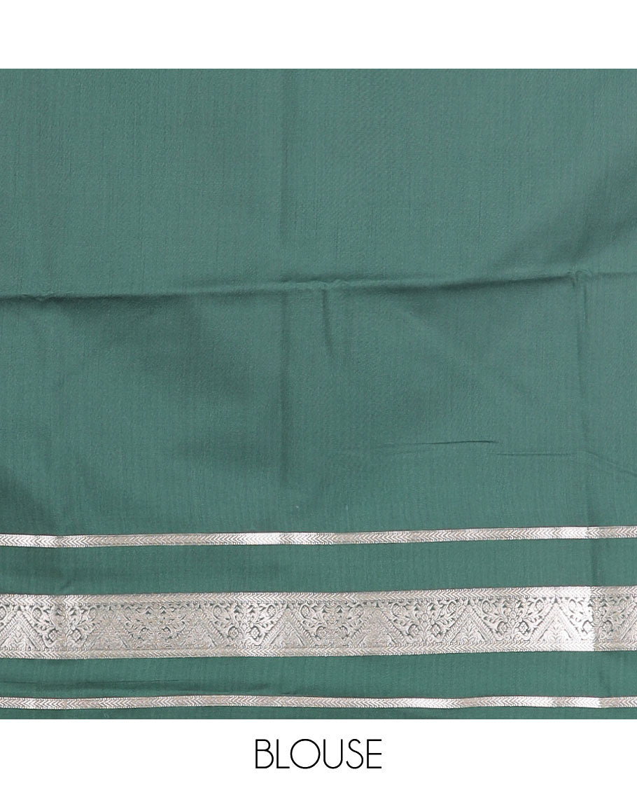 Red zari buttas soft silk saree, contrast traditional design zari rettai pettu border, and jaal pallu