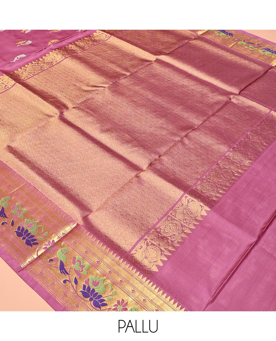 Pink Venkatagiri Silk Saree