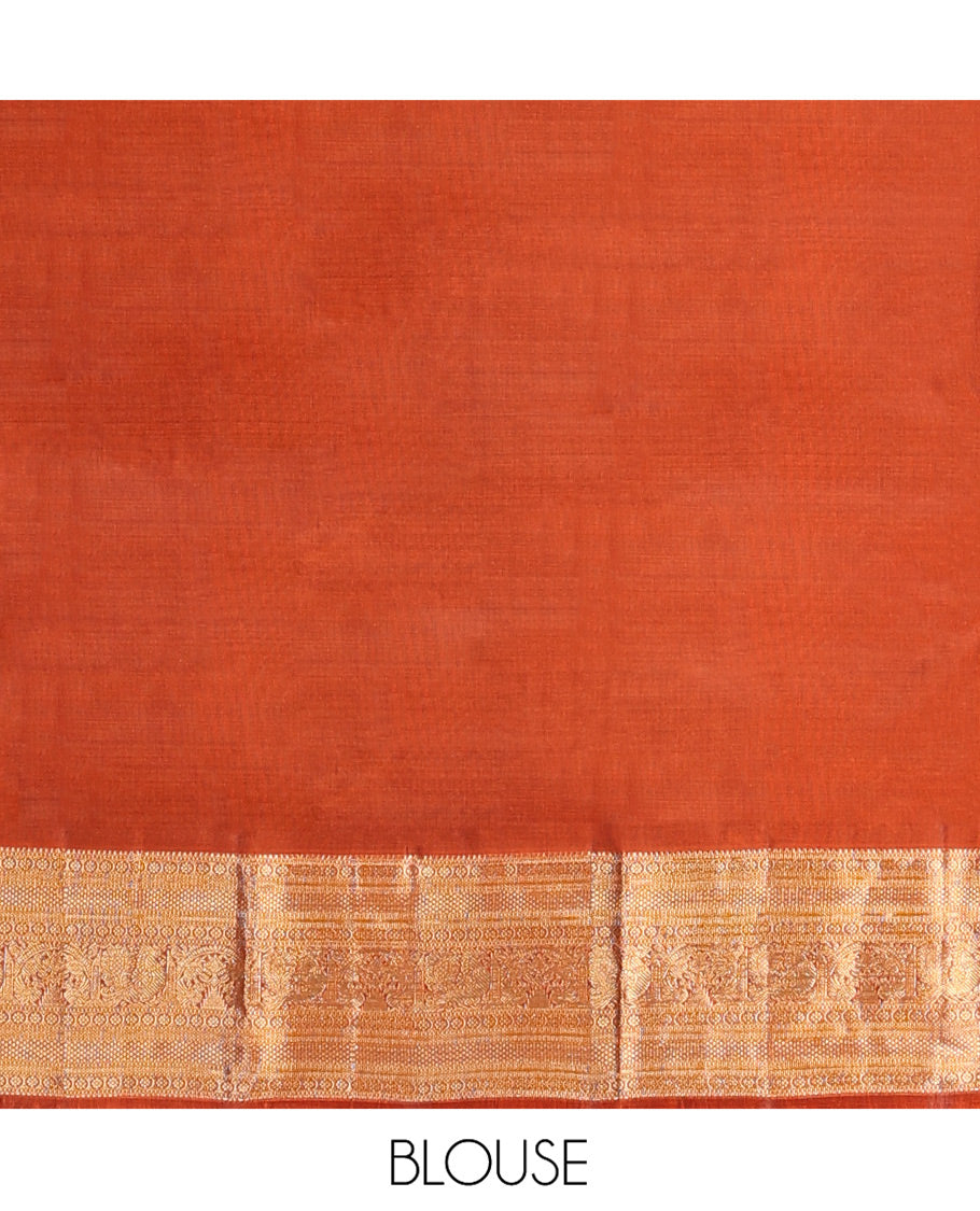 Maroon Vasundhara Lite-Silk Mix Saree, Detailed with Zari Buttas All Over Its Body, Highlighted by a Zari Border of Rekku, Kamalam, Kuyil Kann, Yaanai, and Mayil Designs, Grand Pallu of Jaal Designs, and Paired with a Contrast Blouse