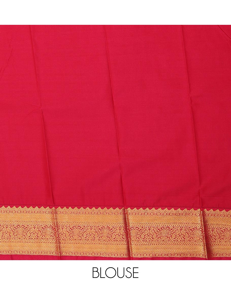 Blue striped and peacock buttas gift saree, contrast traditional zari design border, and jaal pallu