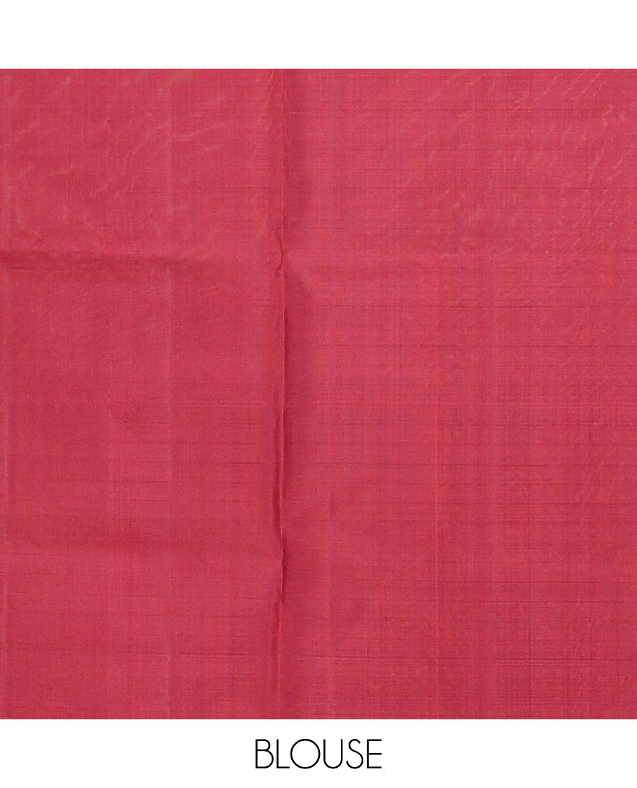 Peach stripes soft silk saree, contrast border, and pallu of intricate designs