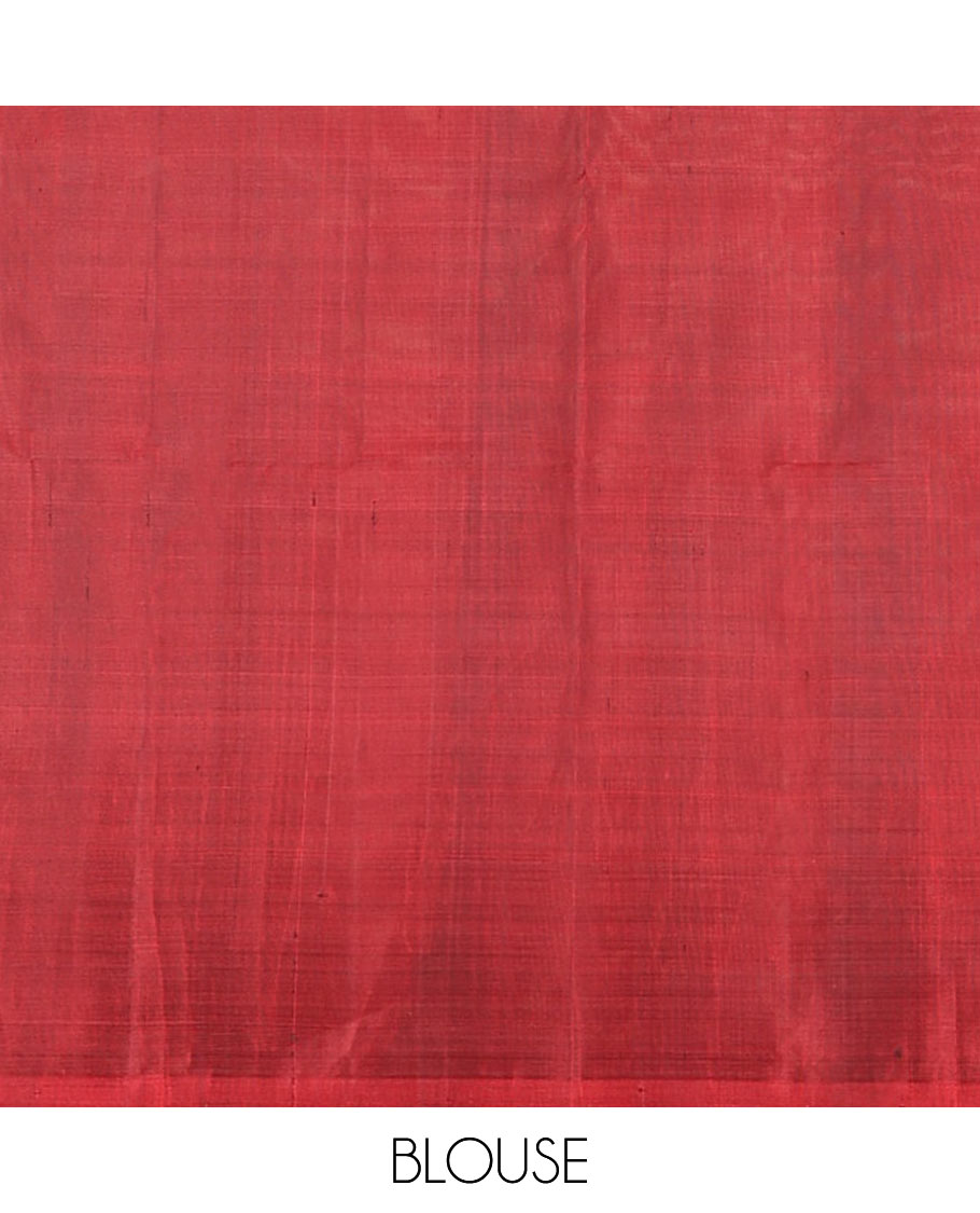 Blue muthu striped soft silk saree, contrast tree motifs border, and pallu of geometric patterns