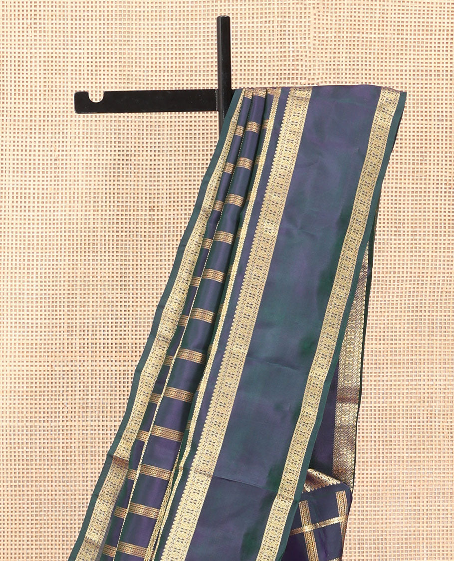 Blue Zari Checked Vasundhara Lite Silkmix Saree, a Rettai Pettu Border, Jaal Pallu, Matching Blouse