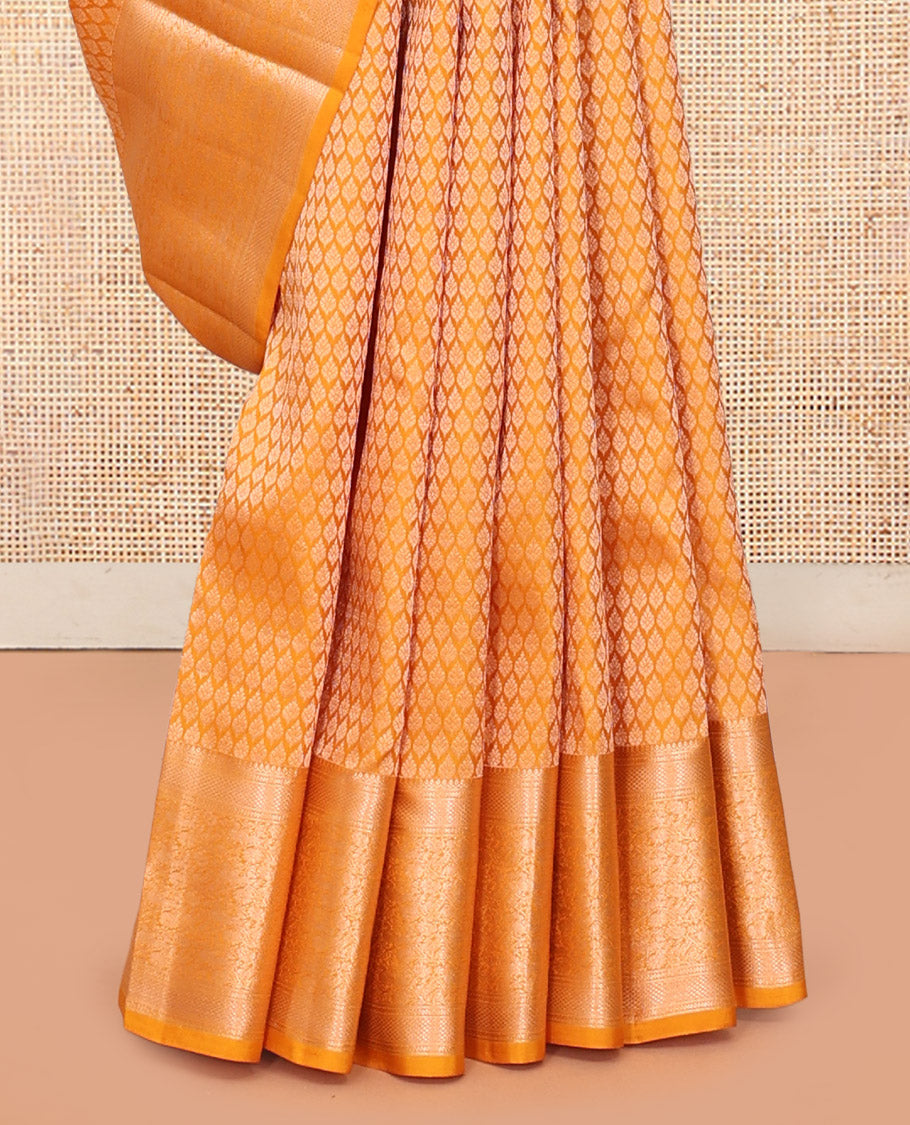 Yellow Zari Butta Kanchipuram Wedding Silk Saree