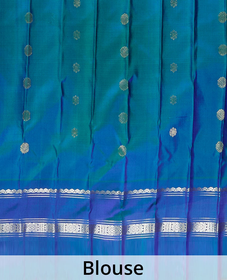 Pink plain design gadwal silk saree, contrast rettai pettu traditional zari design border & pallu of chakram designs