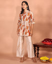 Pale Brown-Base Vatican Readymade Short Kurti