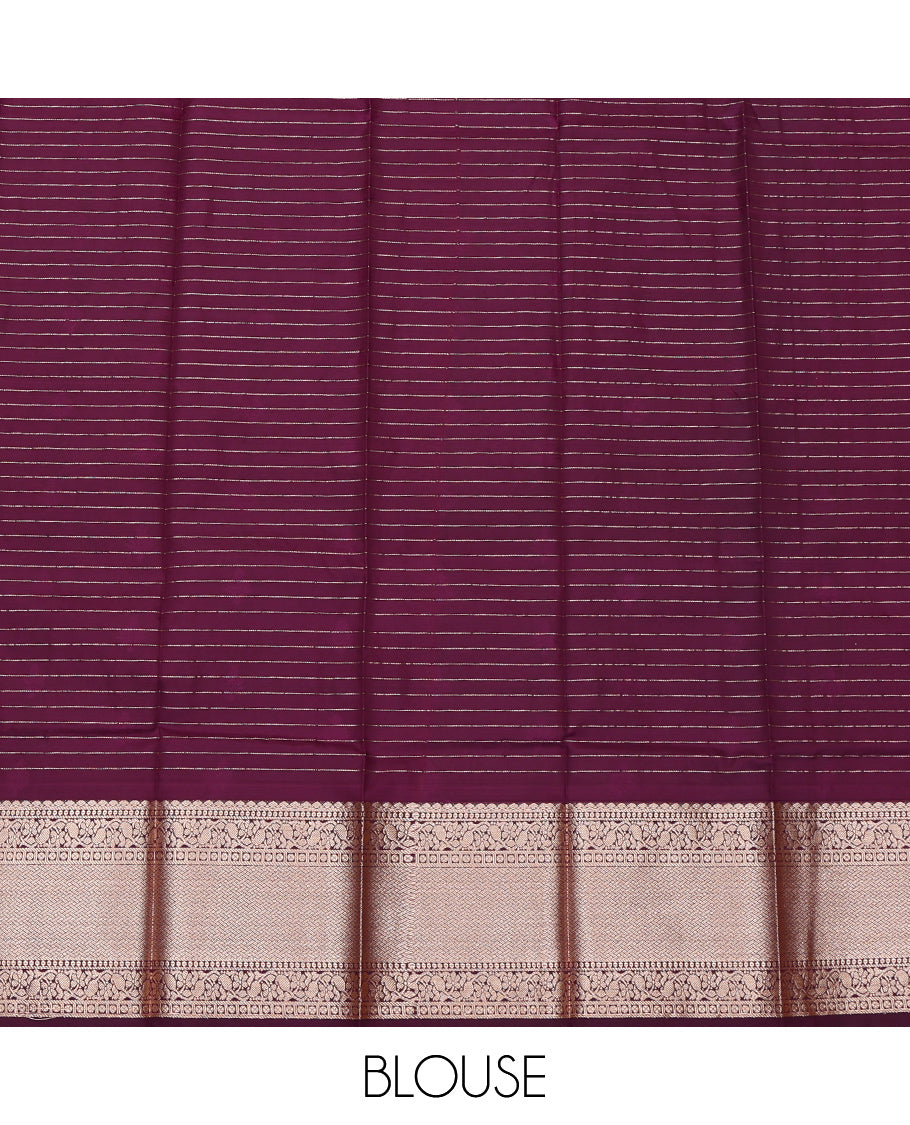 Green Budget Silk Saree, Decorated with Zari Buttas, Complemented by a Contrast Traditional Zari Border, Grand Pallu, and a Contrast Blouse
