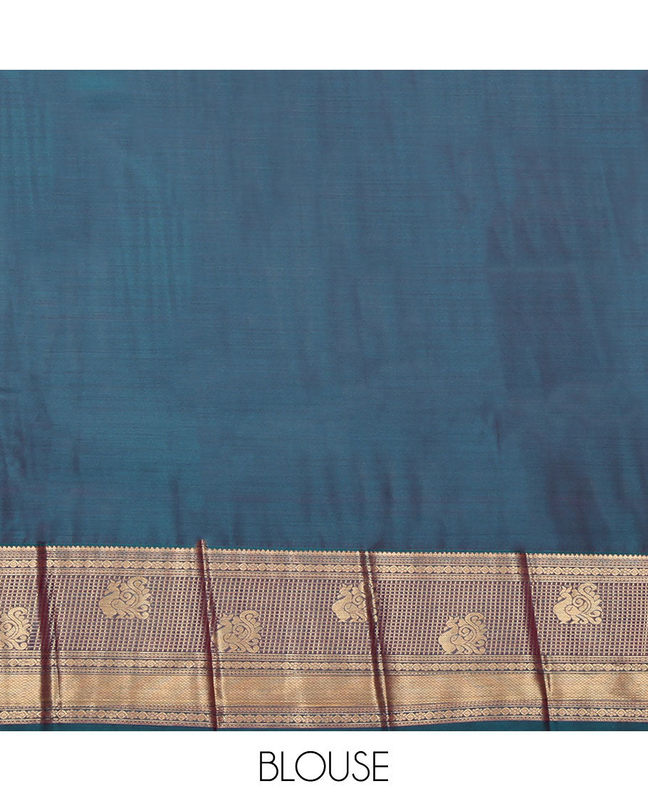 Yellow Budget Silk Saree, Enriched with Zari Buttas on Its Body, Complemented by a Contrast Traditional Zari Design Border, Pallu of Jaal Designs, and Paired with a Contrast Blouse
