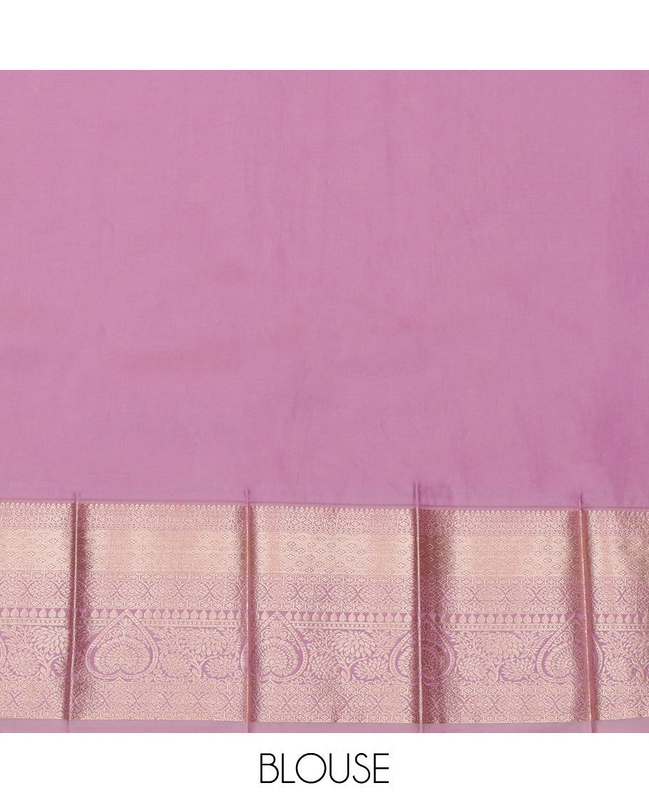 Rani Budget Silk Saree, Embellished with Zari Buttas, Complemented by a Contrast Traditional Zari Border, Grand Pallu, and a Contrast Blouse