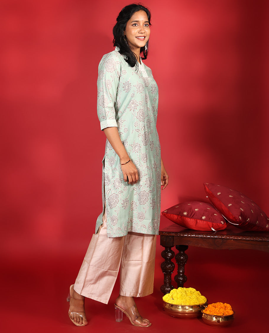 Pale Blue Readymade Vatican Kurti