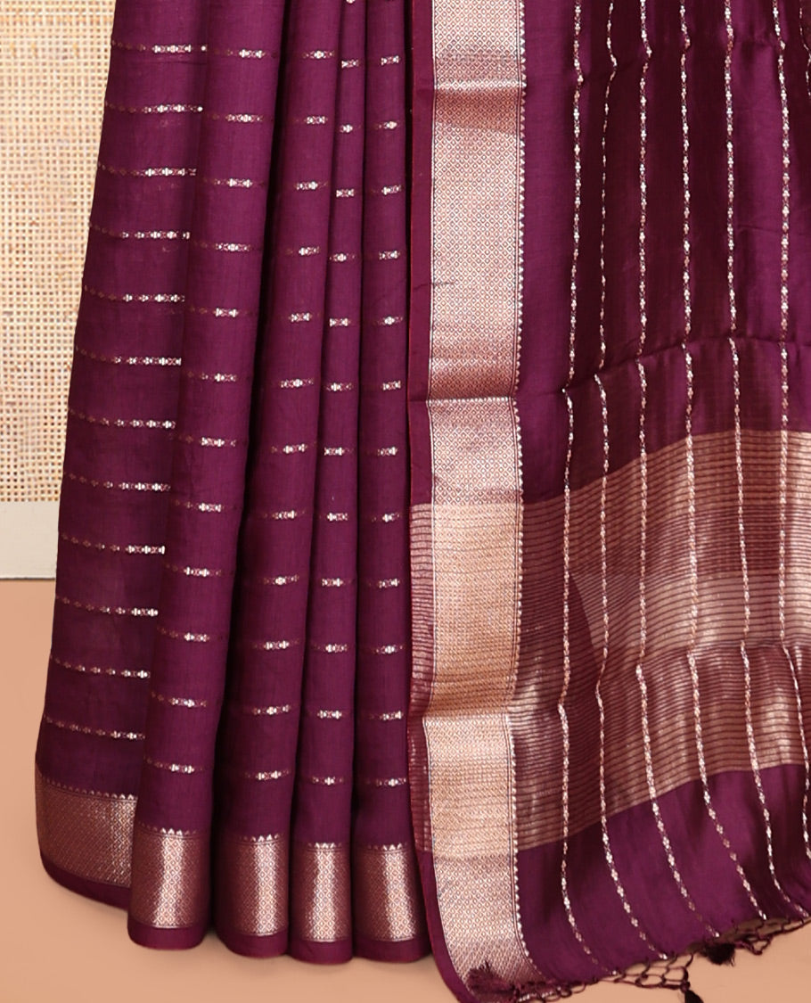 Purple Assam Silk Saree