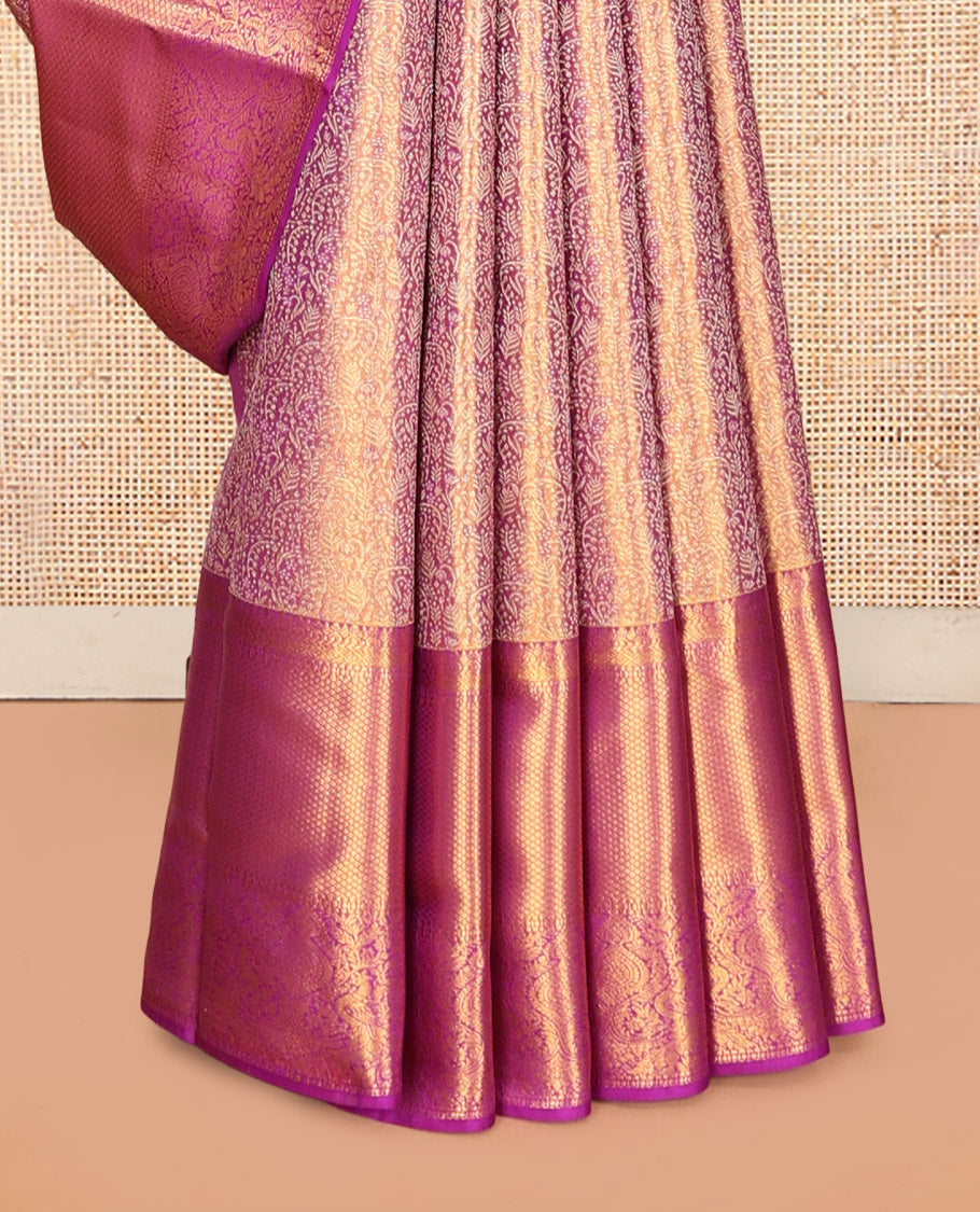 Magenta Kanchipuram Tissue Silk Saree
