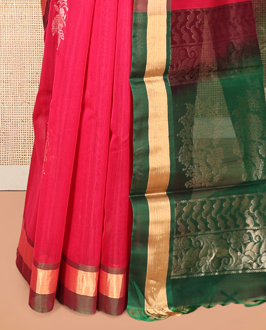 Red Silk Cotton Saree