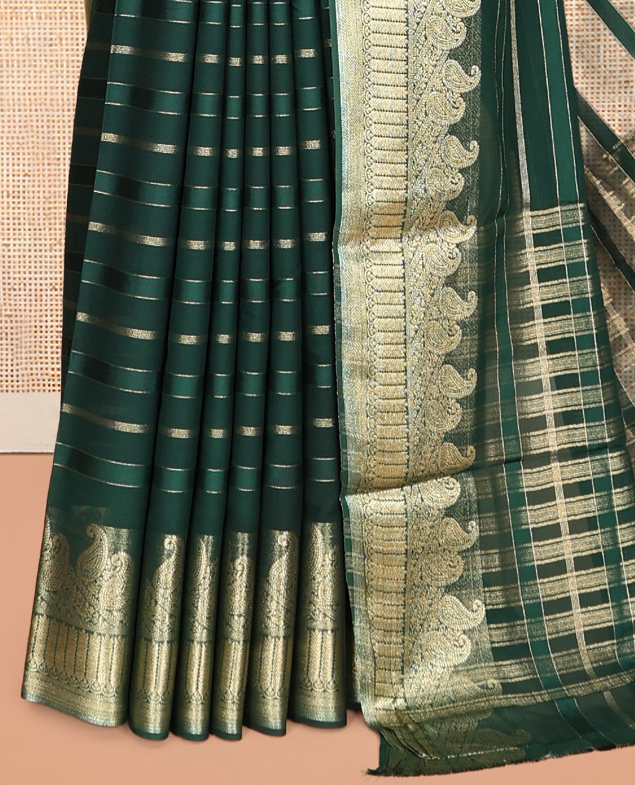 Green Semi Mysore Silk Saree
