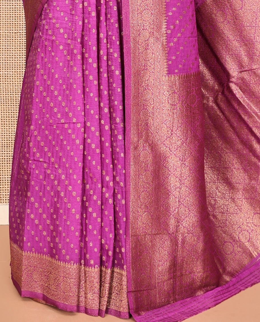 Rani Pink Fancy Crepe Saree