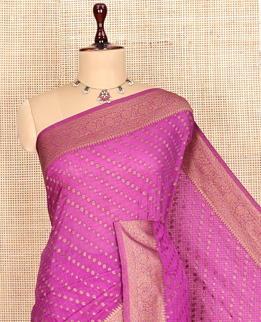 Rani Pink Fancy Crepe Saree