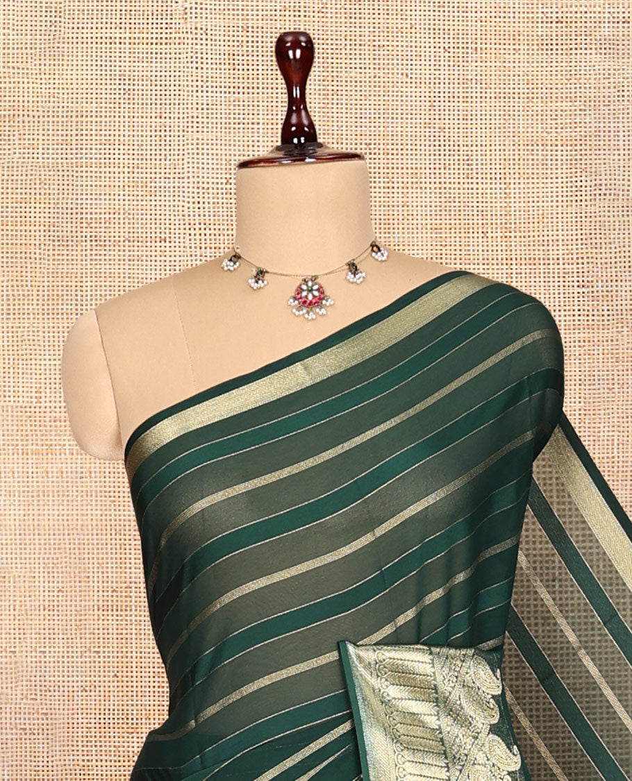 Green Semi Mysore Silk Saree