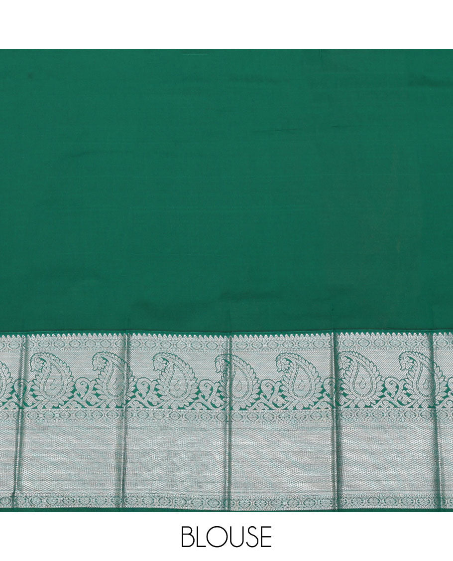 Blue Budget Silk Saree, Adorned with Buttas All Over Its Body, Complemented by a Contrast Traditional Zari Design Border, Grand Pallu, and Paired with a Contrast Blouse