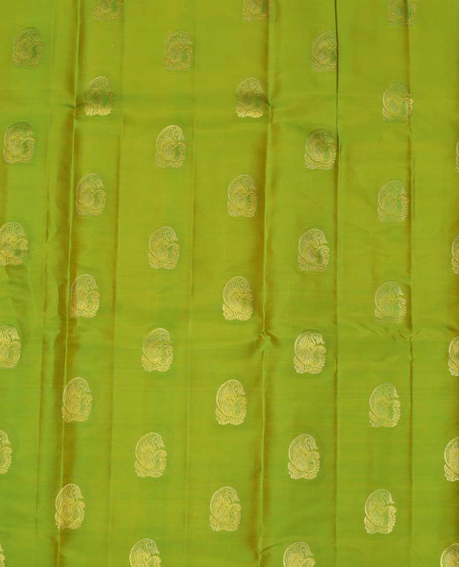 Green Pure Silk Pavadai Material Set