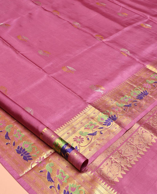 Pink Venkatagiri Silk Saree