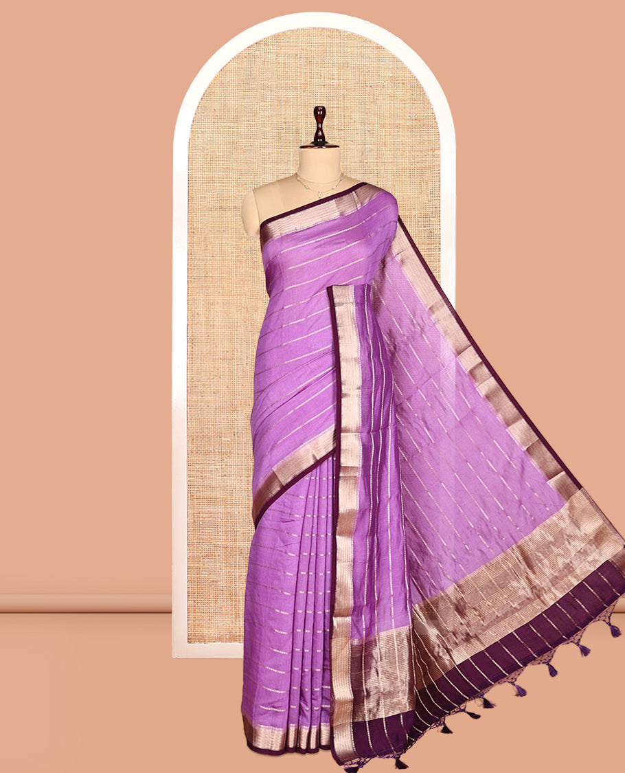 Lavender Assam Silk Saree
