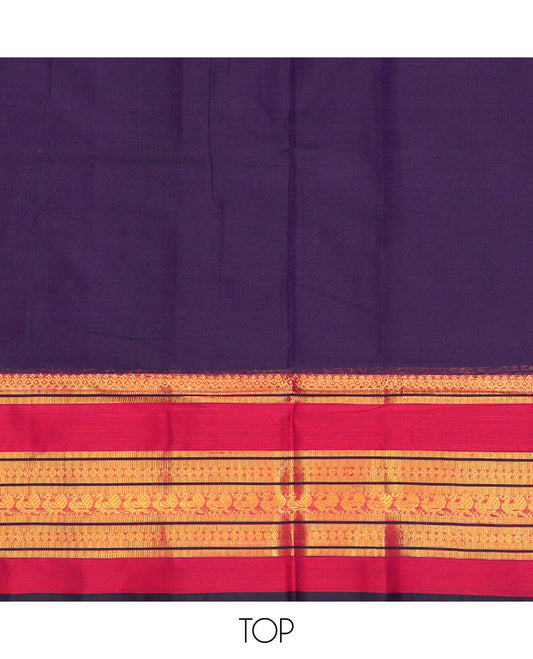 Violet traditional zari design chudidhar material top with plain bottom & plain, zari design border dupatta