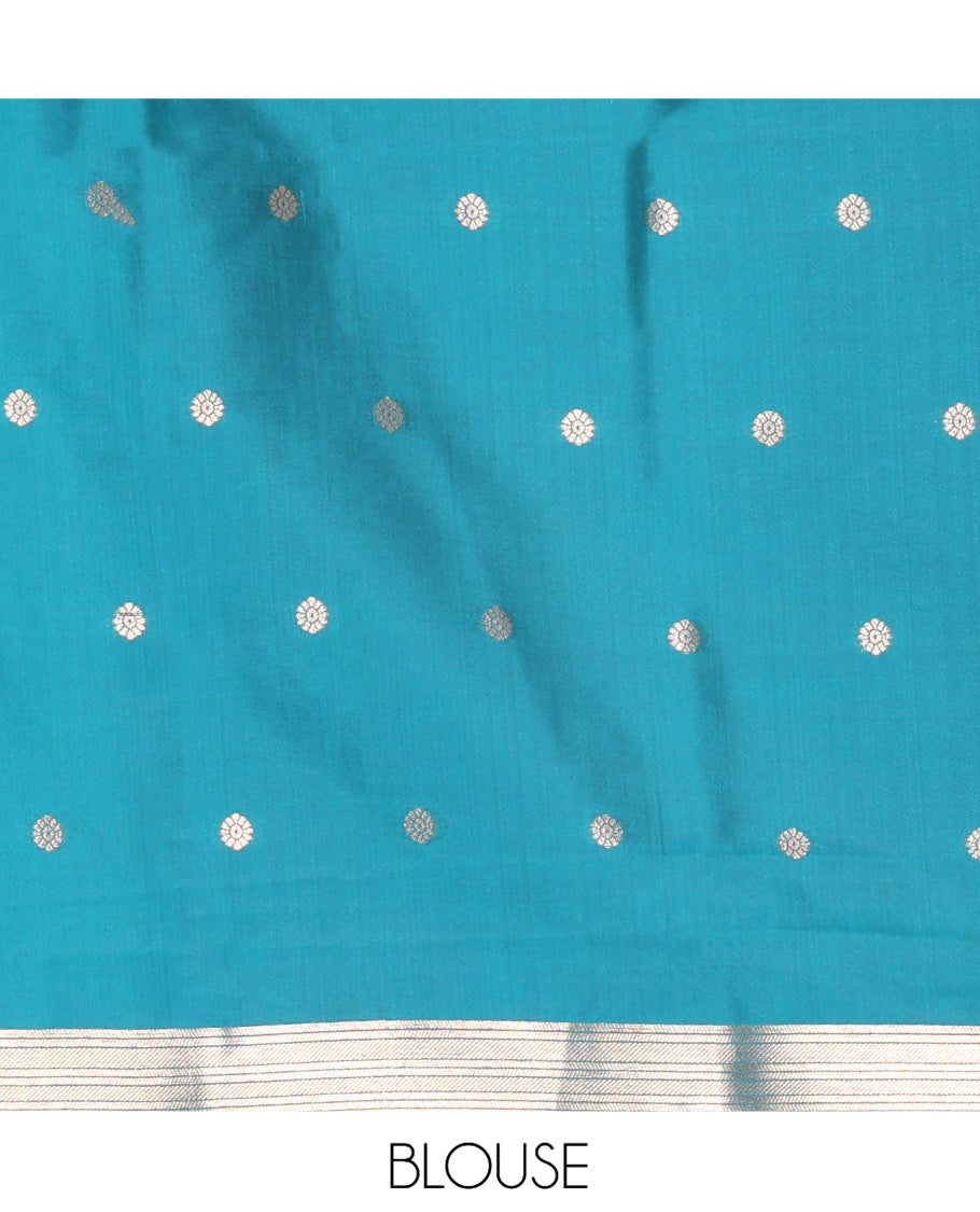 Wine Elite Soft Silk Saree, Graced with Zari Buttas, a Contrast Tree Temple Border, Paithani-Style Woven Pallu, a Contrast Blouse
