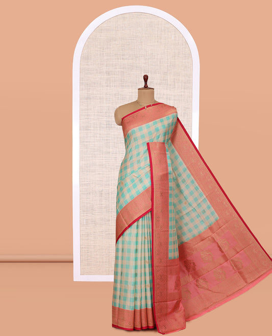 Sky Blue Fancy Mysore Silk Saree