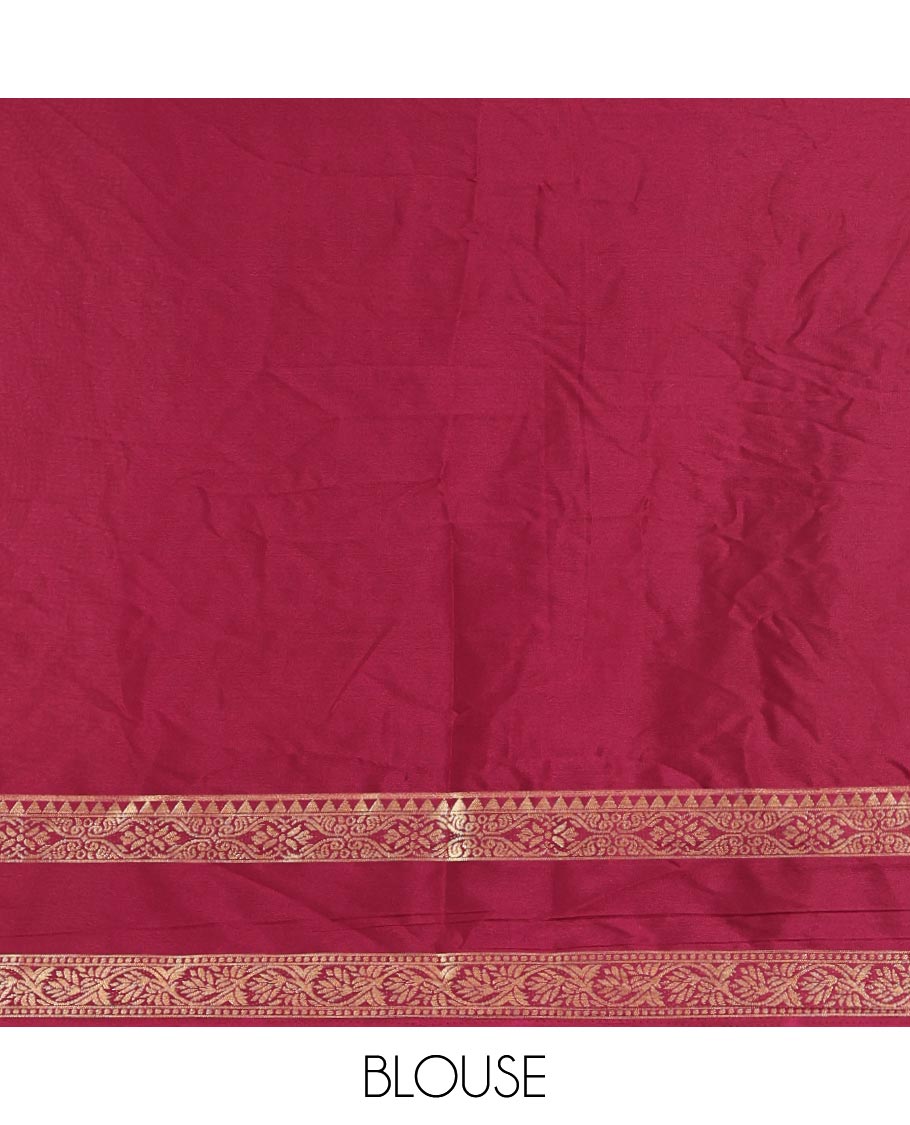 Onion Pink Fancy Mysore Silk Saree Features Checks, Contrast Traditional Double-Pet Border, Rich Pallu, Contrast Blouse