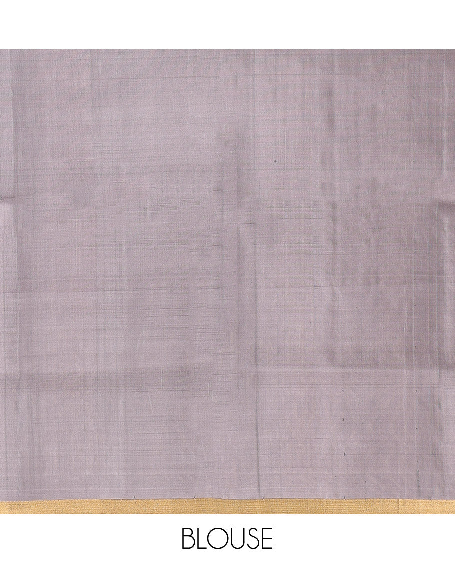 Rama Mayuri Lite Silk Mix Saree, Subtly Woven with Zari Buttas, a Subtle Piping Zari Border, Contrast Intricately Woven Pallu and a Contrast Blouse