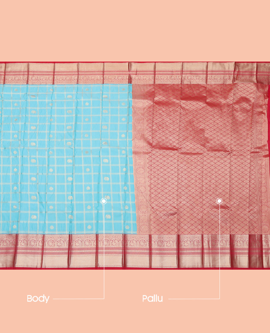 Light Blue Budget Silk Saree