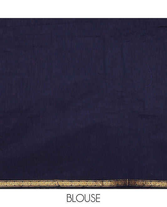 Lavender Maheshwari Cotton Saree, Decked up with Flower Buttas All Over Its Body, Subtly Woven Piping Border, Captivating Contrast Pallu Steeped with Buttas, and Paired with a Contrast Blouse