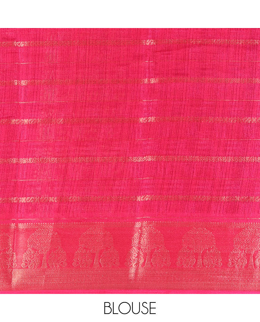 Royal blue traditional zari design dola silk saree, contrast tree of life and peacock design border, zari design pallu, and contrast zari woven blouse