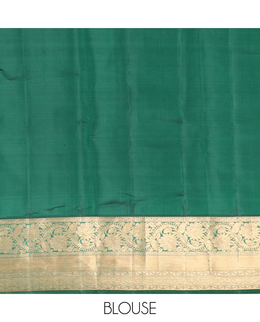 Lavender floral design vasundhara silk mix saree with contrast zari design border & floral jacquard pallu