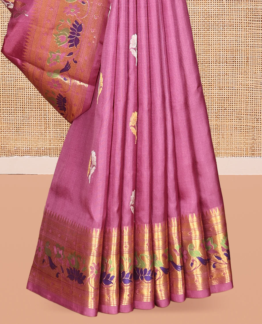 Pink Venkatagiri Silk Saree