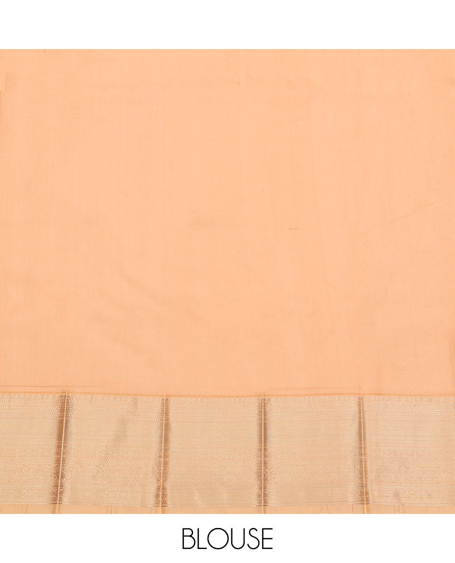 Yellow Budget Silk Saree, Sparsely Woven with Zari Buttas, Complemented by a Contrast Traditional Zari Border, Jaal Pallu, and a Contrast Blouse