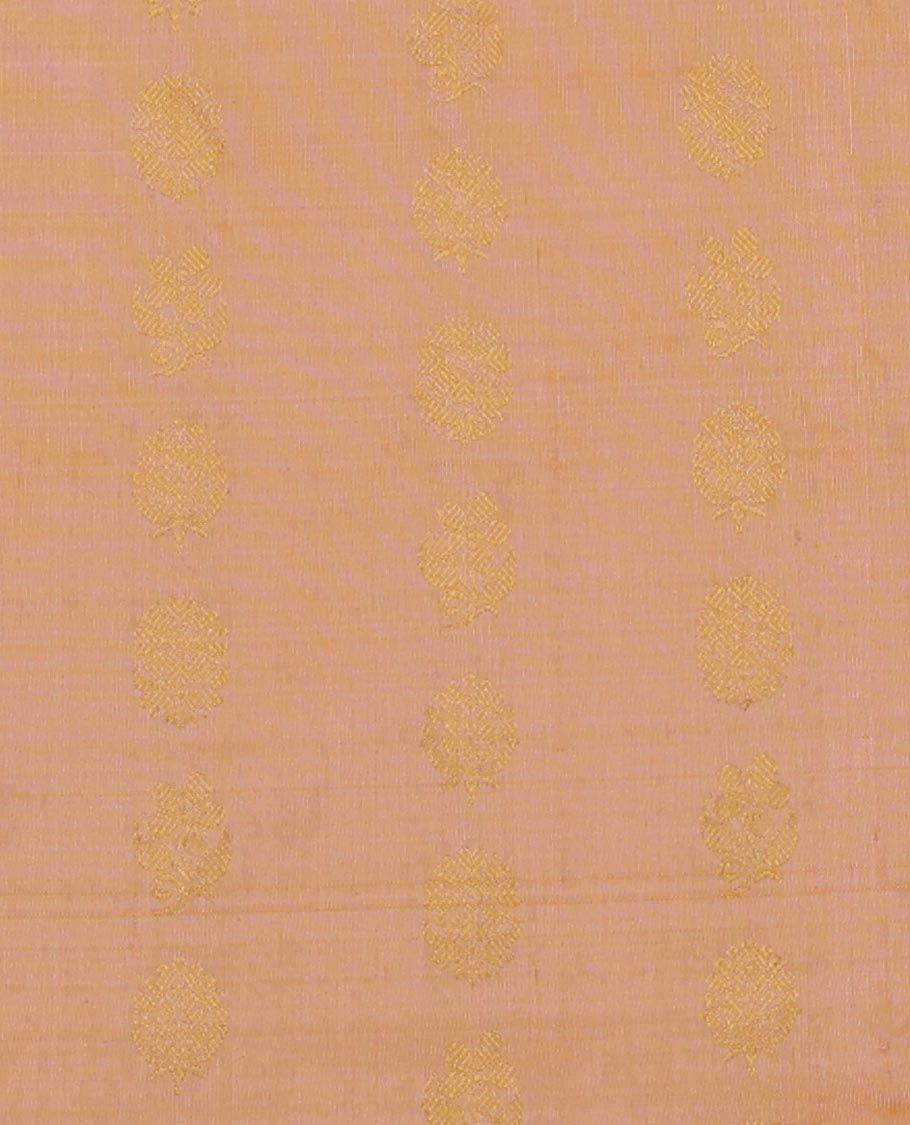 Peach Pure Silk Navarathna Pavadai Material